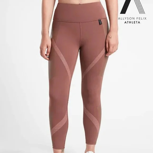 Athleta x Allyson Felix Leggings Small Mauve Pink Legend High Rise Limited - Picture 3 of 16